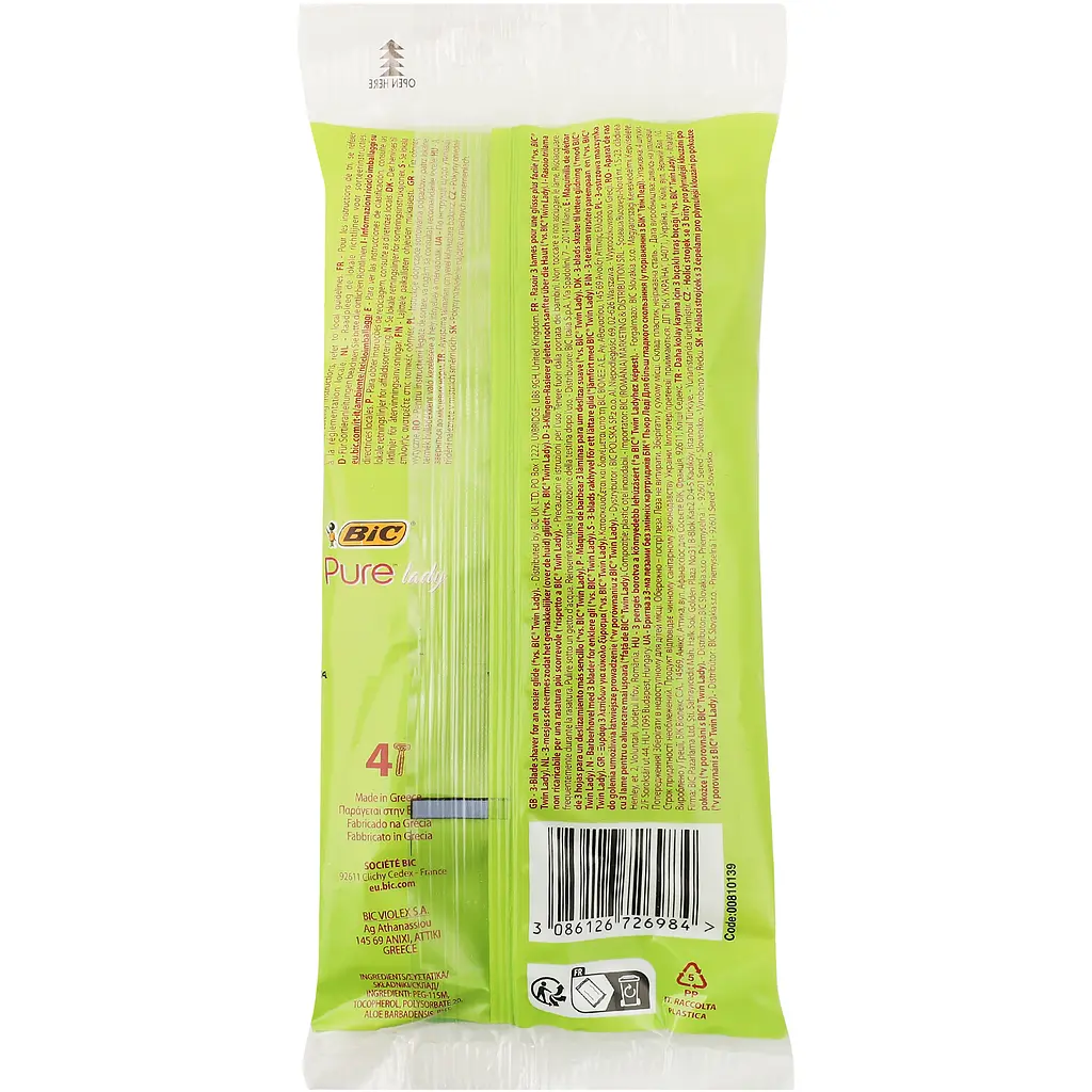 Бритва жіноча BIC Pure 3 Lady без змінних картриджів 4 шт. - фото 2