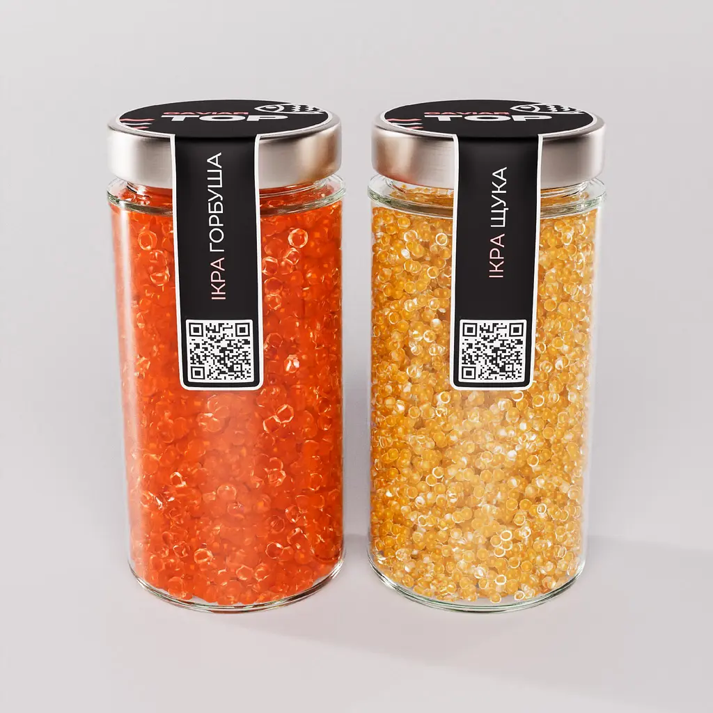 Ікра "Горбуша+Щука" CapsFood імітована в Банці 500+500 г