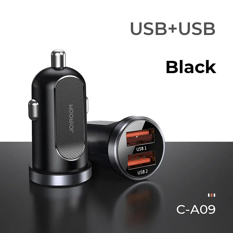 Адаптер автомобильный JOYROOM Mini dual-port Smart car charger C-A09 2USB 5A 30 W - фото 3