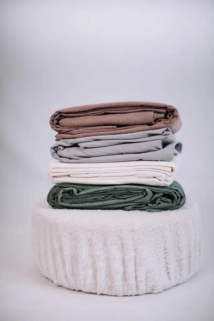Комплект постільної білизни LUXURY Washed з вареної бавовни сірий Gray  - двоспальний - фото 3