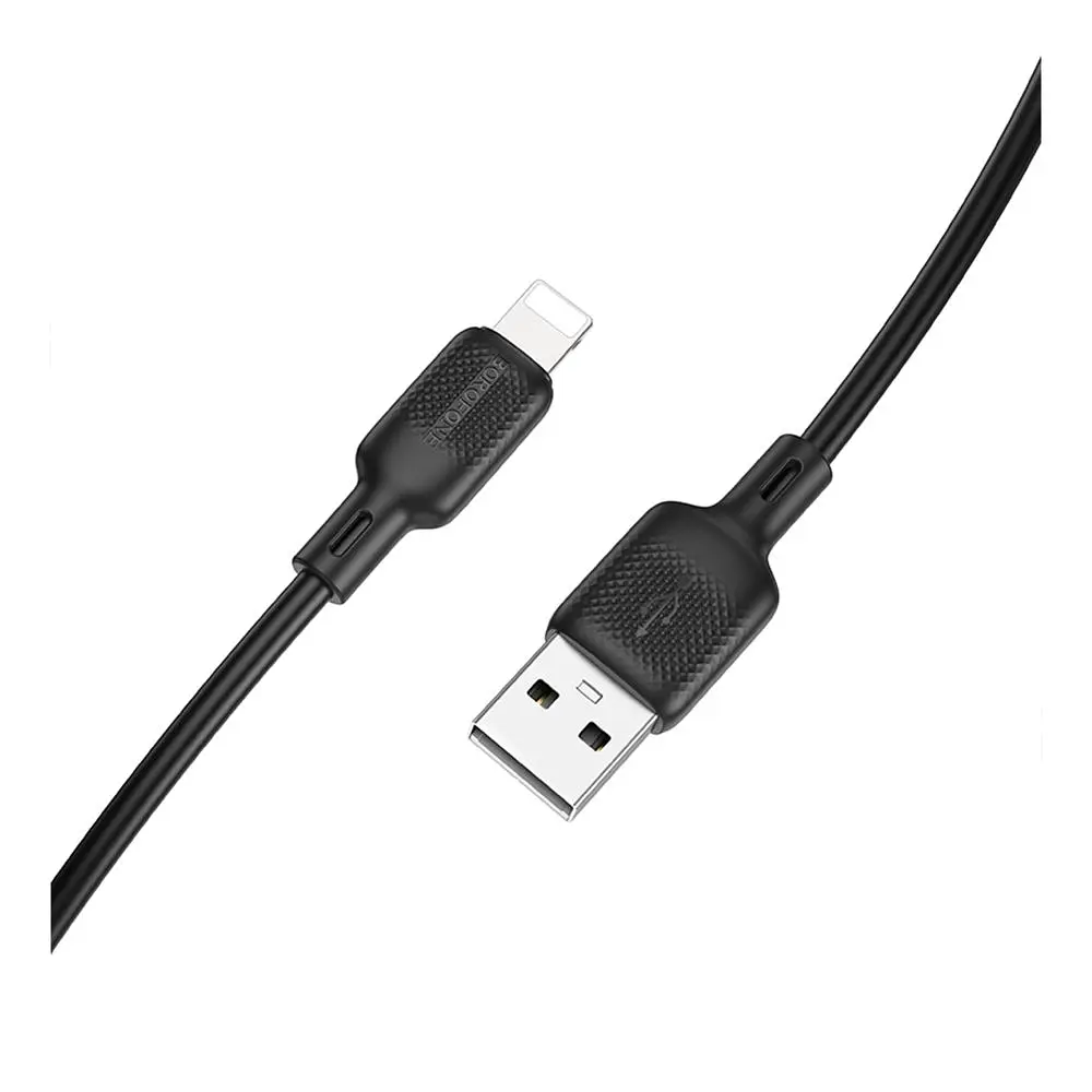 Кабель синхронізації Borofone BX113 Silicone 2.4A USB-A to Lightning 2 м Black (35583_3346746) - фото 6