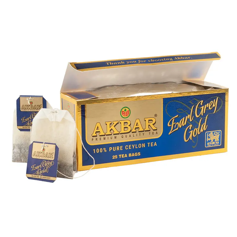 Чай цейлонський чорний Akbar Earl Grey Gold з бергамотом 50 г (25 шт. х 2 г) - фото 2
