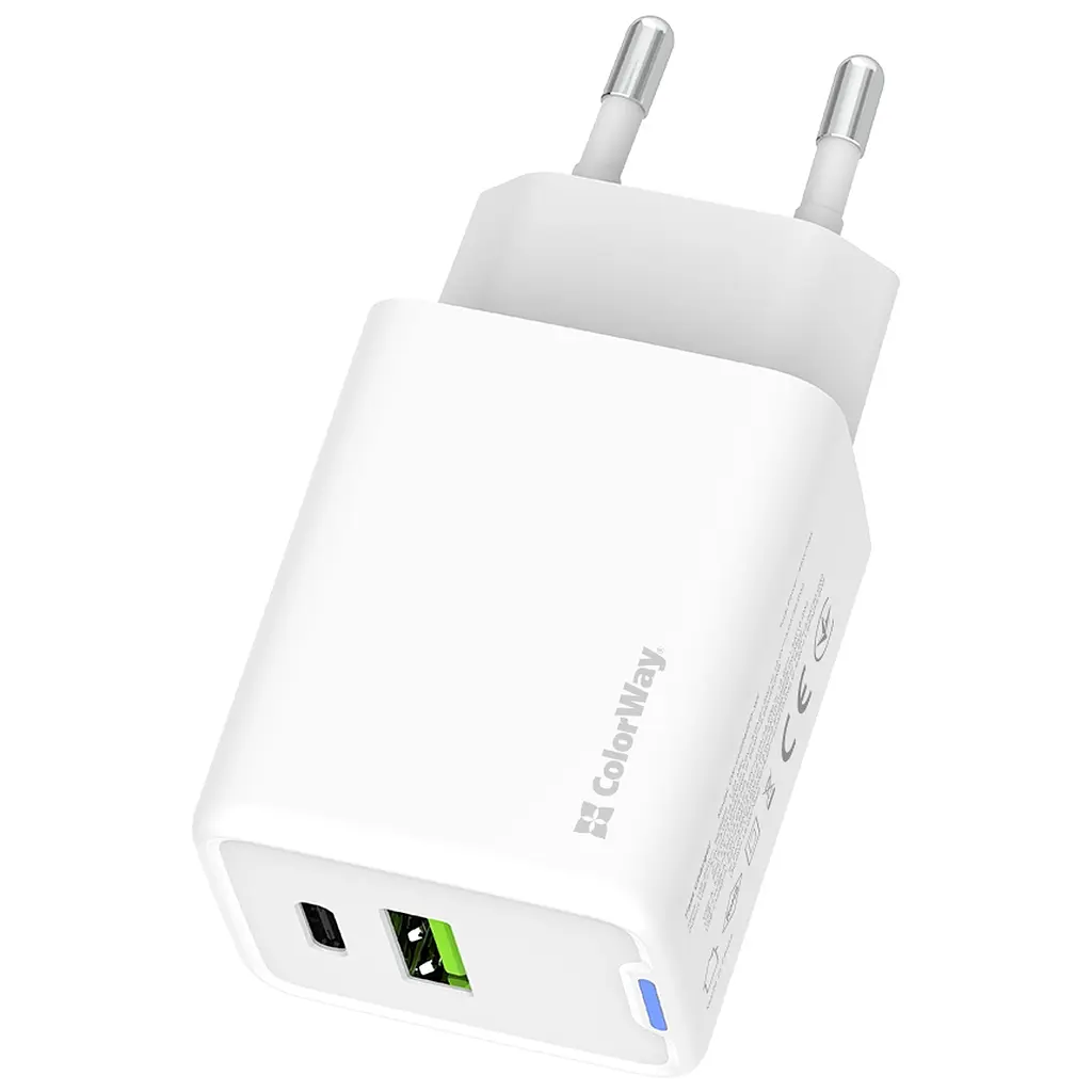 Зарядний пристрій ColorWay C101E GaN Mini 45 Вт PD PPS USB-C + USB-A QC 4.0 білий (CW-CHS060PD-WT) - фото 5