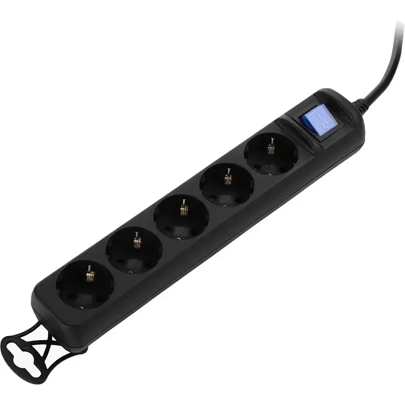 Мережевий подовжувач 2E U05ES15M1.5BK 3G*1.5мм, 1.5м, black - фото 3