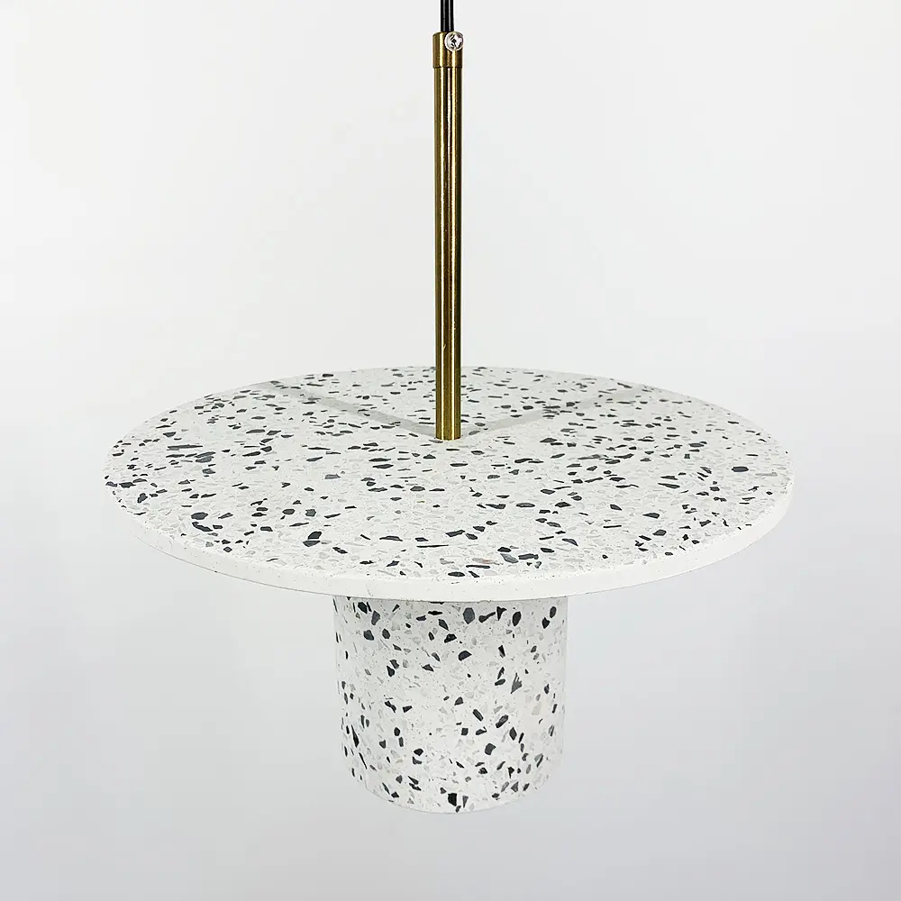 Підвіс Terrazzo Cylinder із білим бетонним плафоном 30 см в стилі Ар-деко Line.F MJ 162-300 WT - фото 3