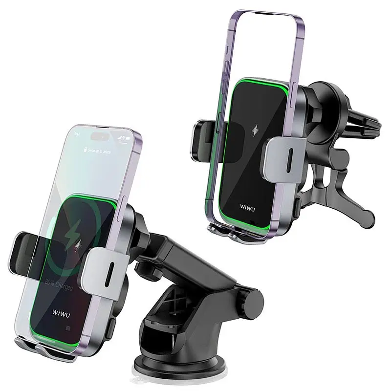 Автотримач із БЗУ CH-313 15W (center console) Black Wiwu teh0029935 - фото 2