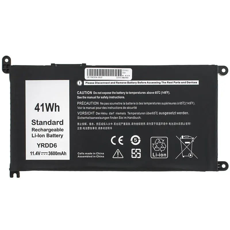 Батарея для ноутбука Dell YRDD6 (Vostro 15 3501 3591 Inspiron 14 5491 15 5585) 11.4V 3600mAh Чорний - фото 3