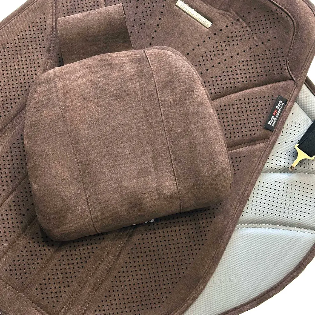 Подушка на підголівник Maybach з ефектом пам'яті Алькантара 270 x 250 x 75 мм Коричневий 1 шт - фото 6