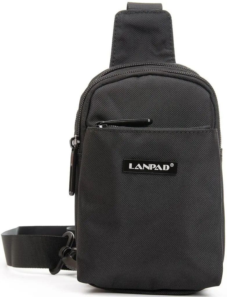 Сумка через плече Lanpad 13х19х9 см нейлонова з переставним ременем Чорний