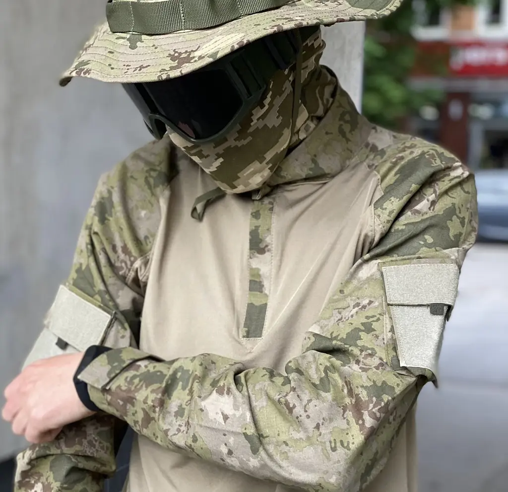 Сорочка чоловіча тактична з липучками під шеврони ЗСУ розмір S колір хакі Убакс Туреччина - фото 2