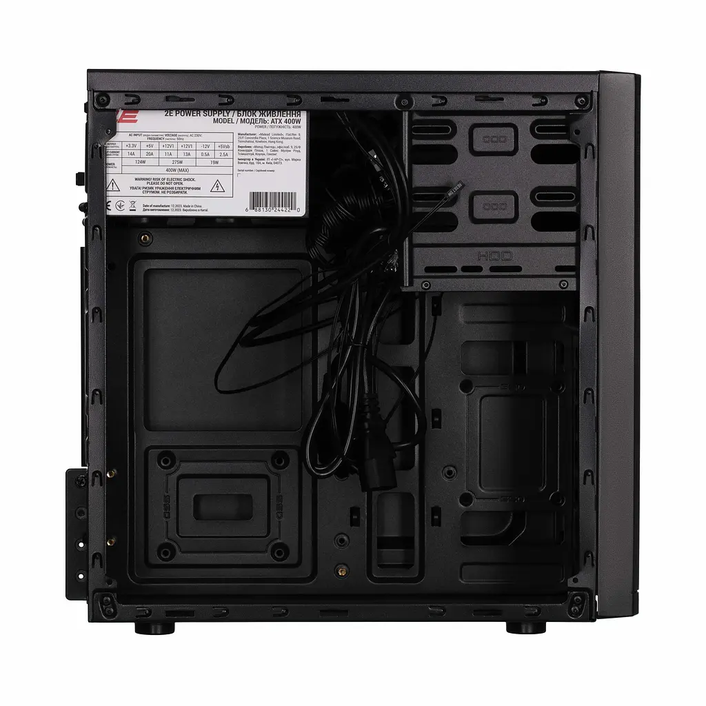 Корпус 2E Basis RD8603U-400 з БЖ 2E ATX400W 1xUSB3.0 2xUSB2.0 VGA 320мм mATX чорний - фото 5
