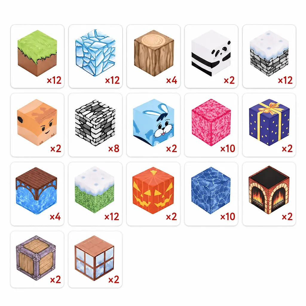 Магнітний конструктор Minecraft 100 шт + 3 фігурки по грі Майнкрафт Лід та Сніг Mk001012 - фото 4
