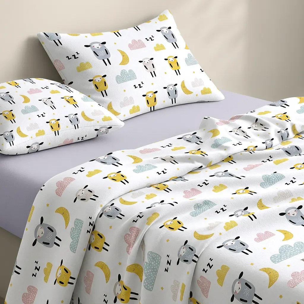 Дитяча постільна білизна фланель в ліжечко SHEEP YELLOW CS1 COSAS (2200000003379) - фото 2