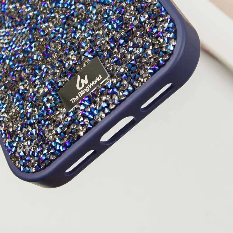 Чехол TPU Bling World Rock Diamond для Apple iPhone 12 Pro/12, 6.1 Синий - фото 5