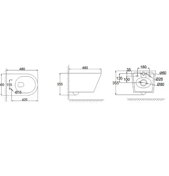 Унітаз підвісний Mixxus Bevel-0305-T3 система змиву Tornado 3.0 (MI8425) - фото 10