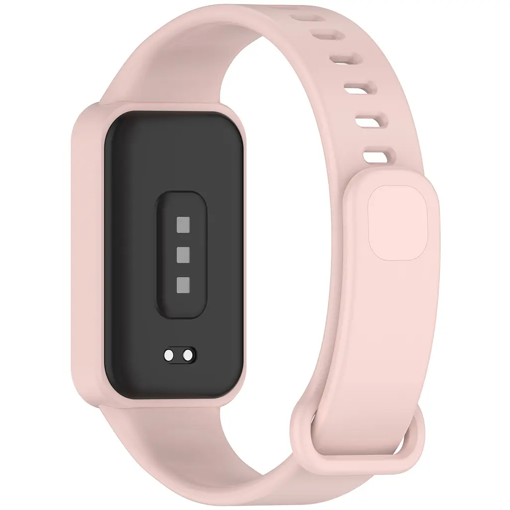 Силіконовий ремінець для фітнес браслетів Xiaomi Smart Band 9 Active Redmi Smart Band 3, Silicone, pink, зі зручною застібкою, на фітнес трекер та смарт годинник, ArmorStandart (ARM85585) - фото 2