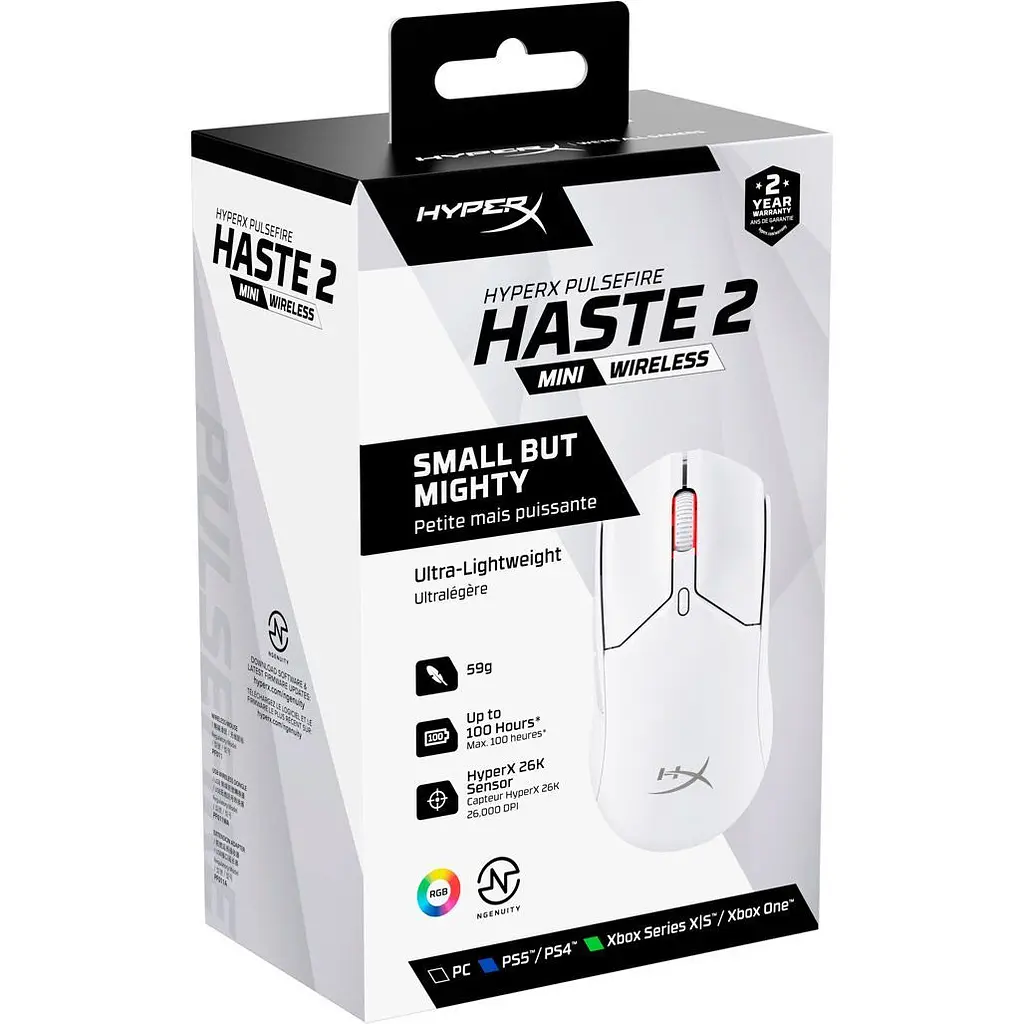 Миша HyperX Pulsefire Haste 2 Mini Wireless White (7D389AA) [102866] - фото 9