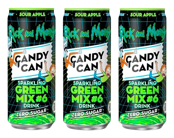 Газований напій Candy Can Rick and Morty Green Mix Apple 330 мл - фото 3