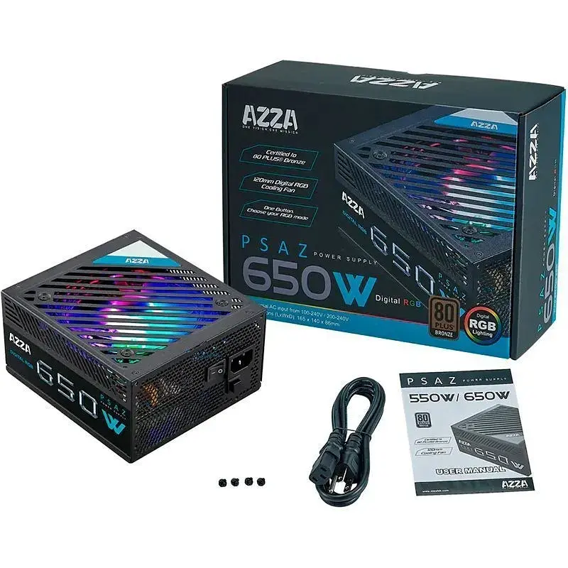 Блок живлення Azza 650W ARGB [PSAZ-650W-RGB] [141293] - фото 3