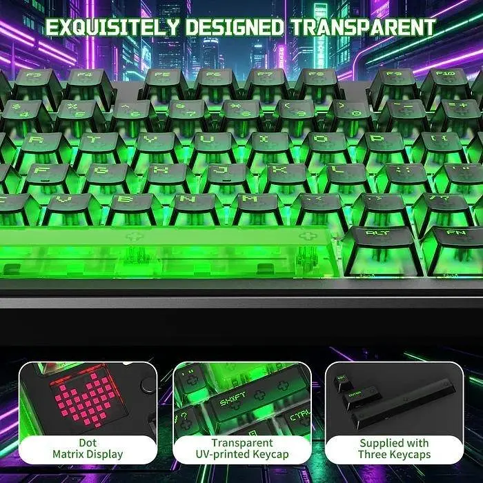 Клавіатура Attack Shark X87 Ultra RGB Meg Shark Switches Wireless (AS-6979033730229-SJ) Shadow Jade (G-000004500) - фото 8