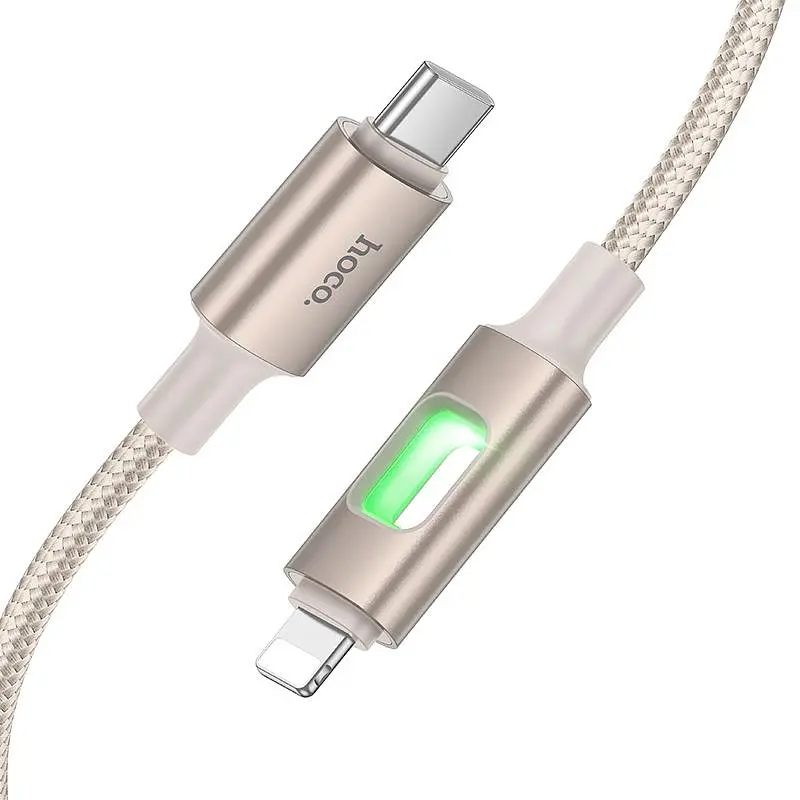 Зарядный кабель Hoco U144 New Type-C to Lightning 27W (1,2 м) Gold - фото 4
