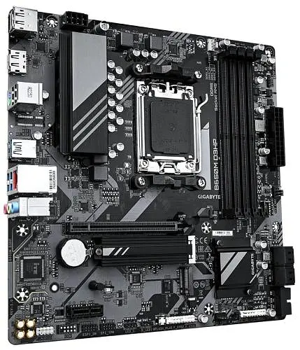Материнская плата AM5 Gigabyte B650M D3HP, B650, 4xDDR5, Int.Video (CPU), 4xSATA3, 2xM.2, 1xPCI-E 4.0 16x, 1xPCI-E 3.0 1x, Realtek 7.1, Realtek 2.5Gb, 7xUSB3.2/6xUSB2.0, HDMI/2xDP, MicroATX - фото 2