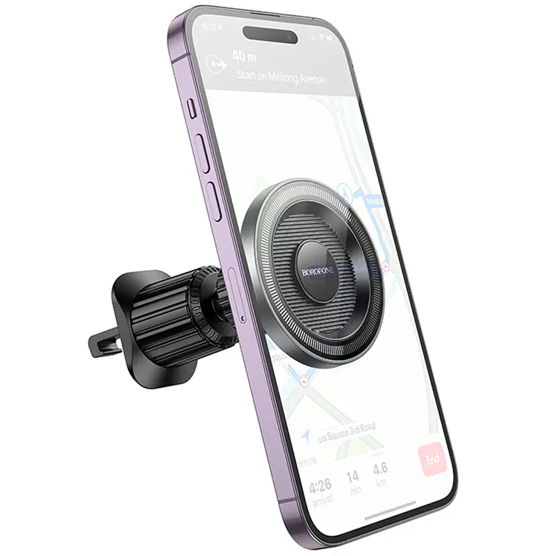 Автотримач Borofone BH122 Profit ring magnetic air outlet Black / Metal gray - фото 3
