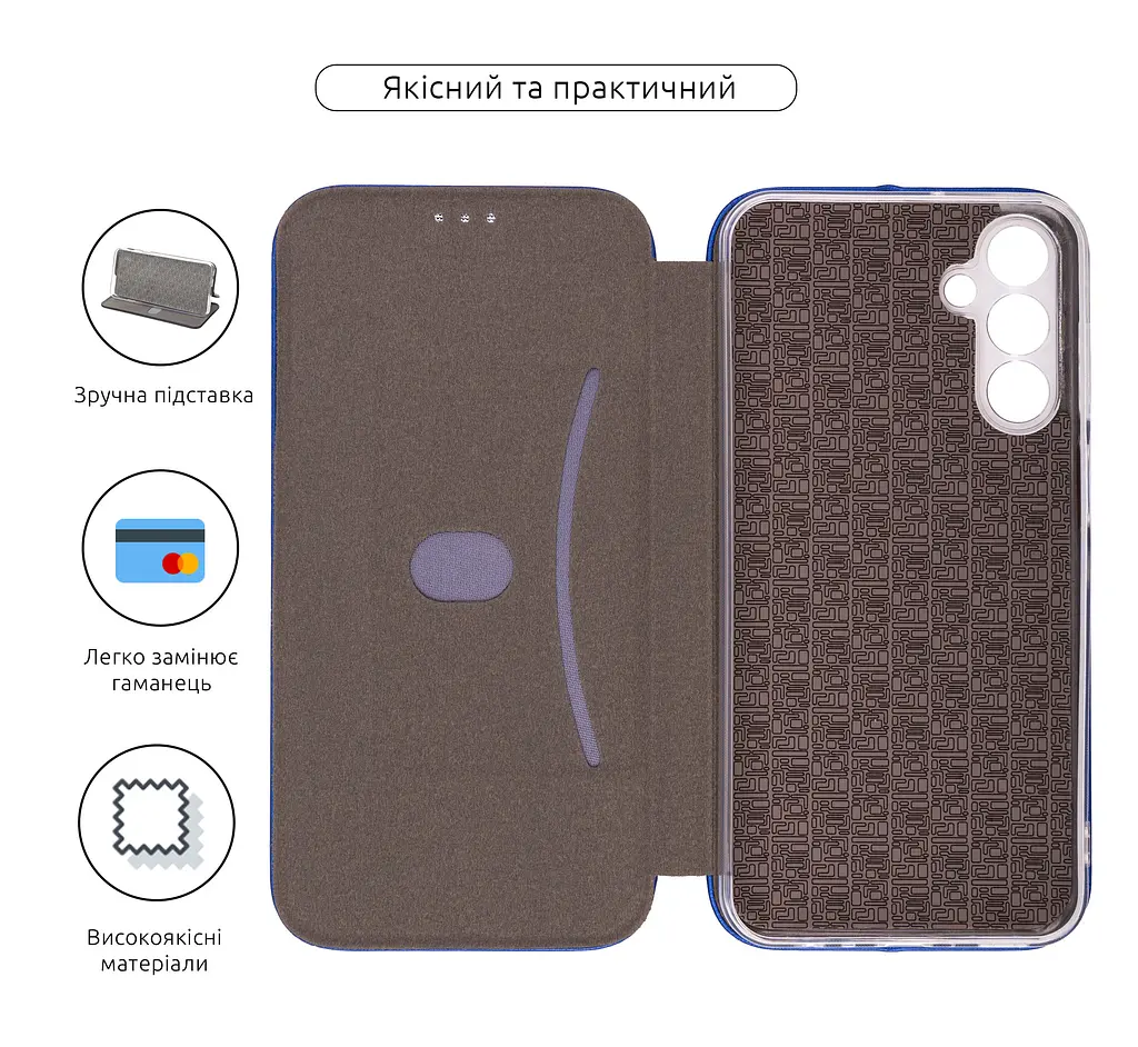 Чехол-книжка для Samsung Galaxy M15 5G (M156), G-Case, синий, кожаный чехол-книга из экокожи (PU) и TPU, с магнитом, с подставкой и вместительным кардхолдером, противоударный, защита всего корпуса, ArmorStandart (ARM74377) - фото 3