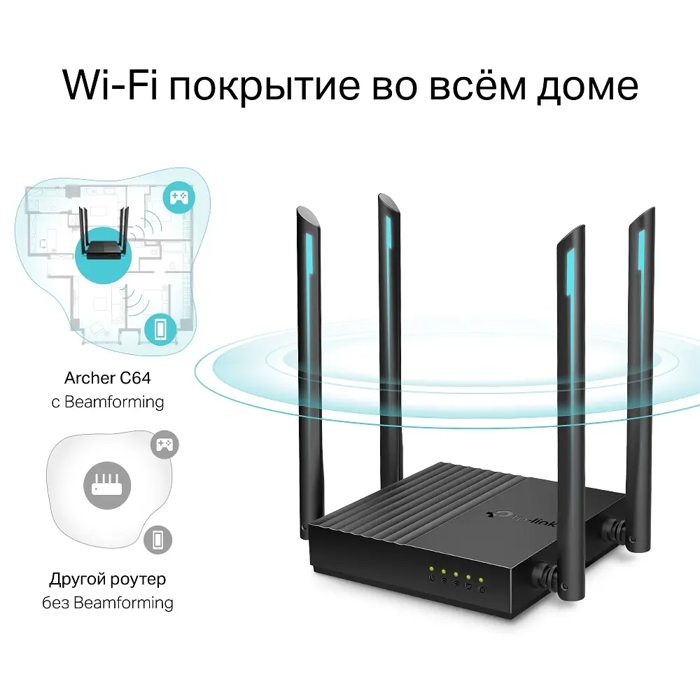 Бездротовий маршрутизатор (роутер) TP-Link Archer C64 [62845] - фото 7