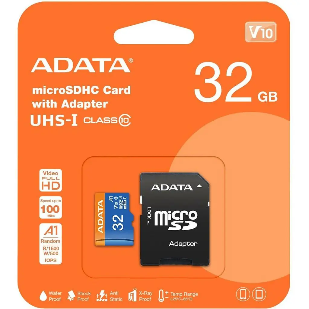 Карта пам'яті ADATA MicroSDXC Premier 32Gb Class 10 UHS-1 A2 + SD адаптер (AUSDH32GUICL10A1-RA1) [162346] - фото 3