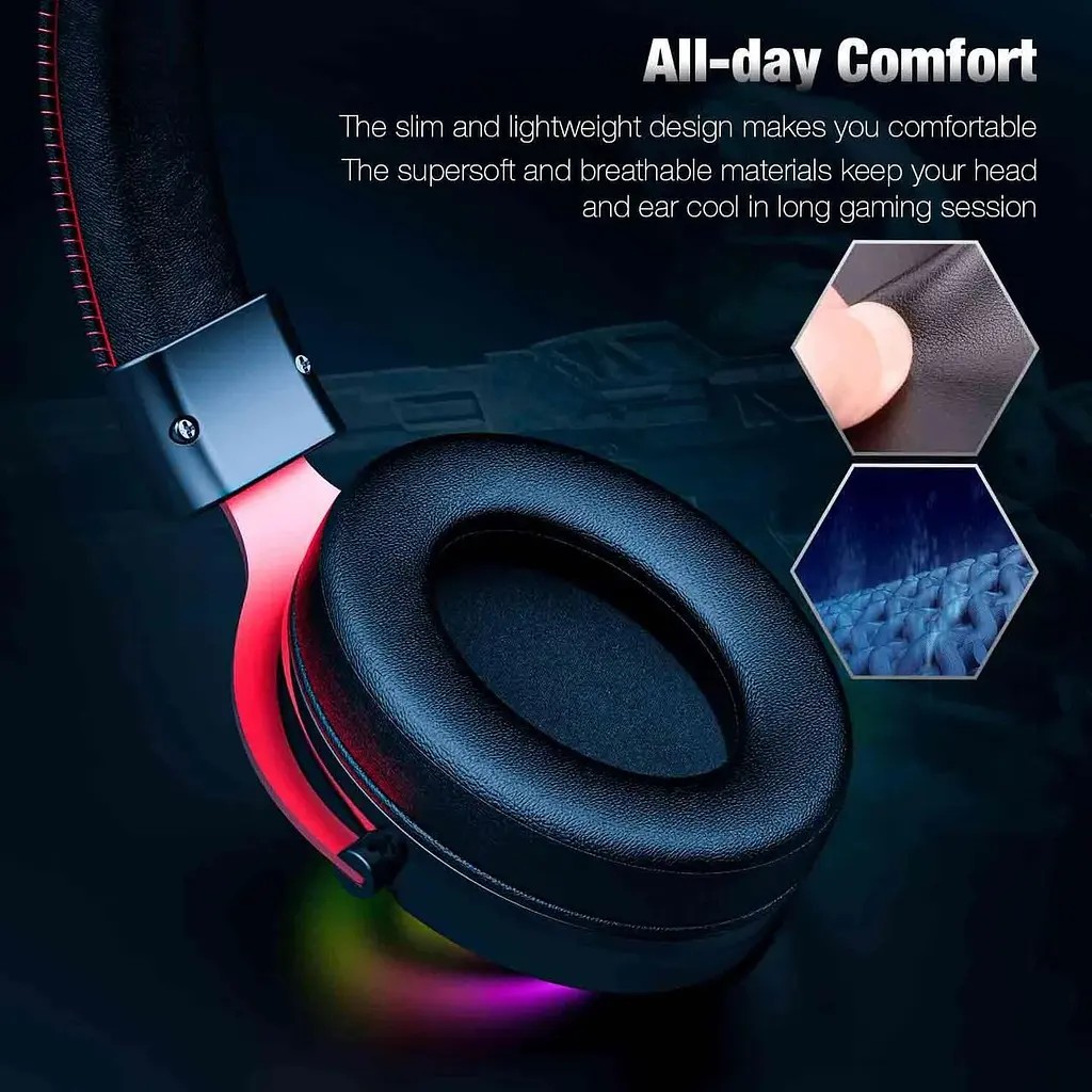 Наушники игровые Onikuma X10 Gaming with LED черно-серебристые - фото 5