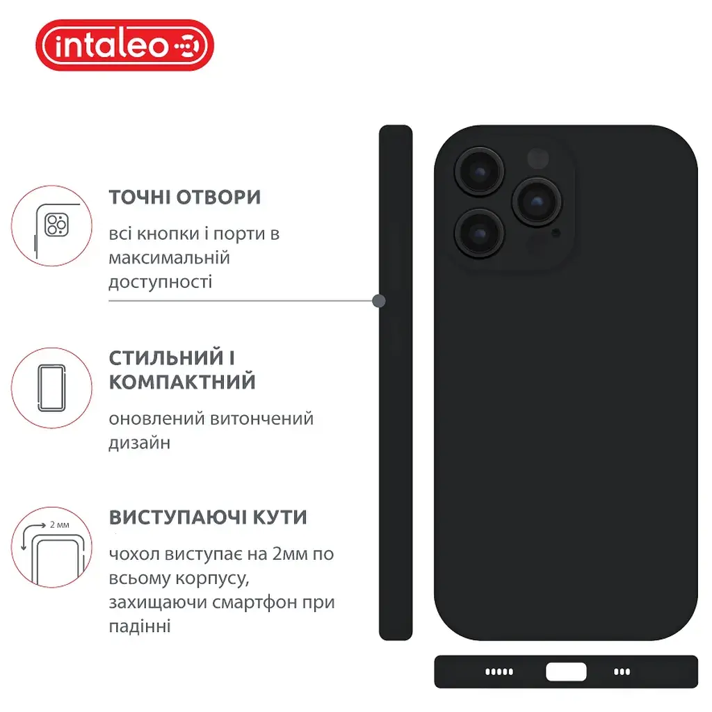 Чохол до мобільного телефона Intaleo SoftShell Apple iPhone 14 Pro Black (1283126554223) - фото 4