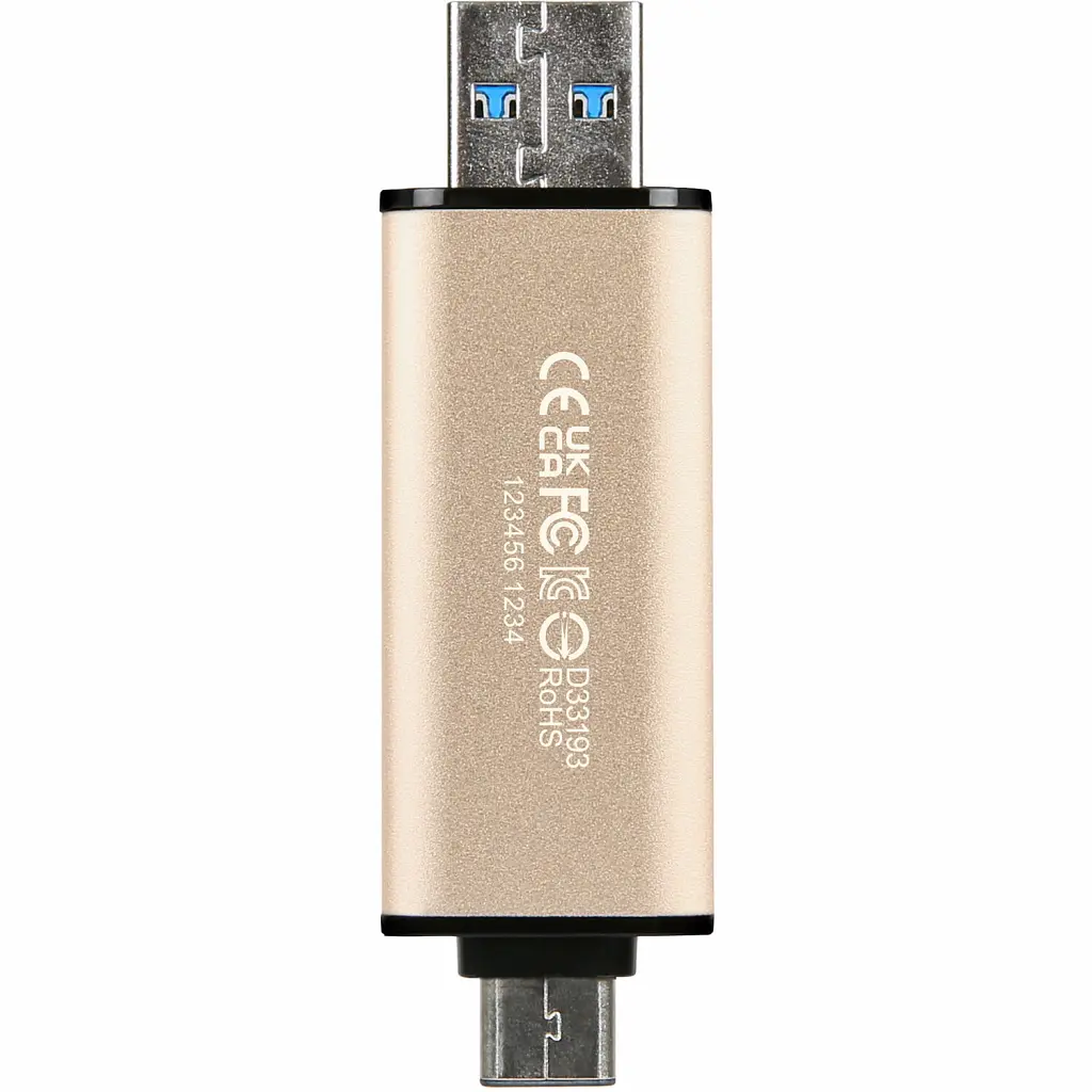 USB флеш накопичувач Transcend 256GB JetFlash 930 Gold-Black USB 3.2/Type-C (TS256GJF930C) - фото 7
