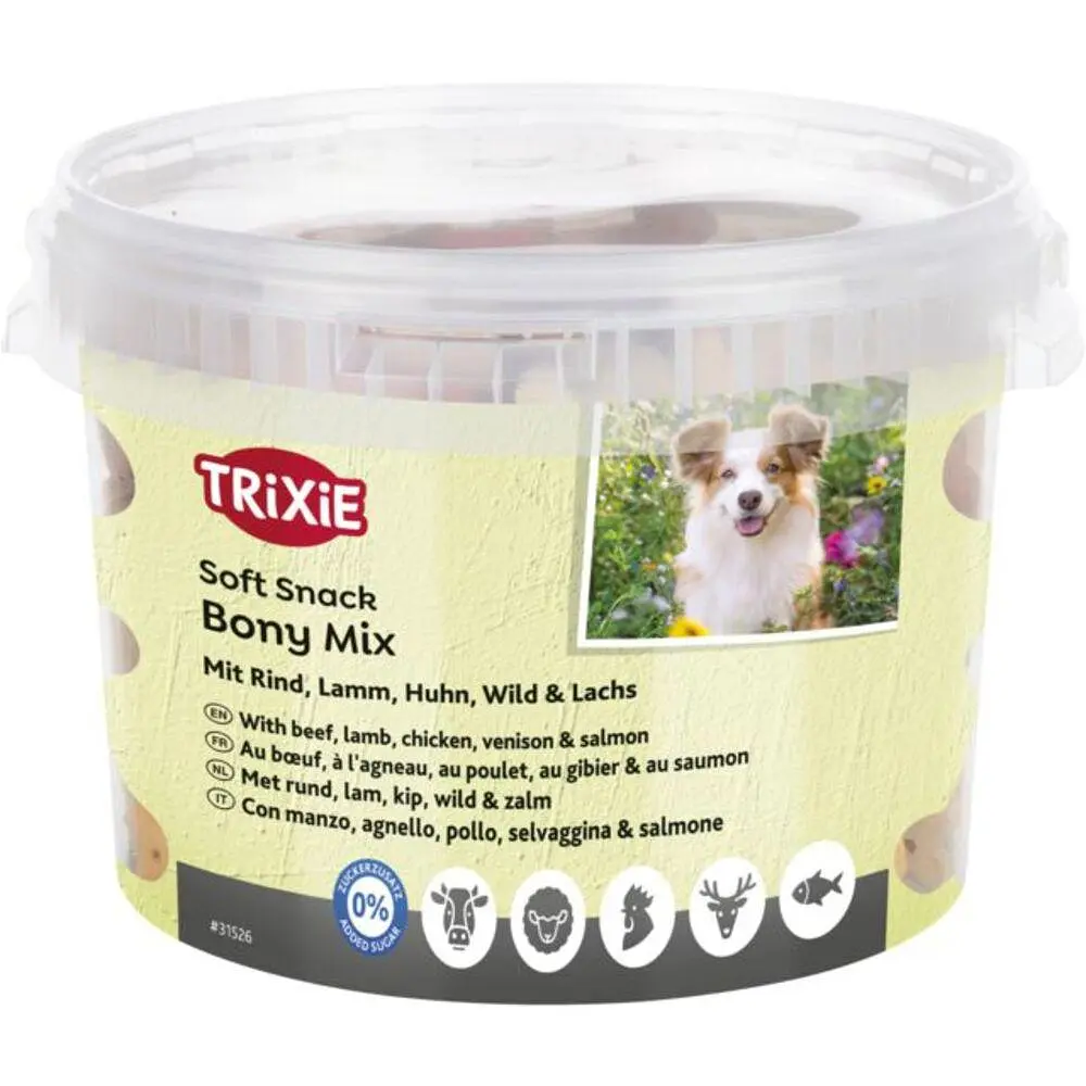 Ласощі Trixie Soft Snack Bony Mix XXL для собак асорті відро пластик 1800 г (арт.31526)