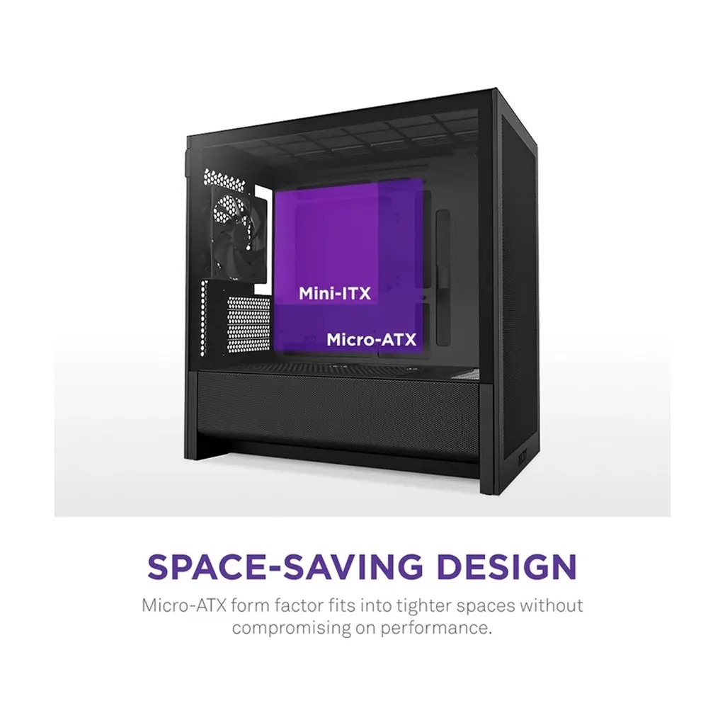 Корпус для ПК NZXT H3 Flow All Black (CC-H31FB-01) - фото 3