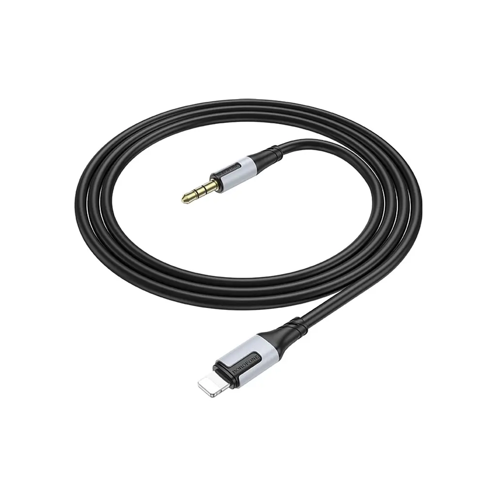 Кабель мультимедійний Lightning to 3.5mm M 1.0m BL19 black BOROFONE (6941991108327) - фото 3