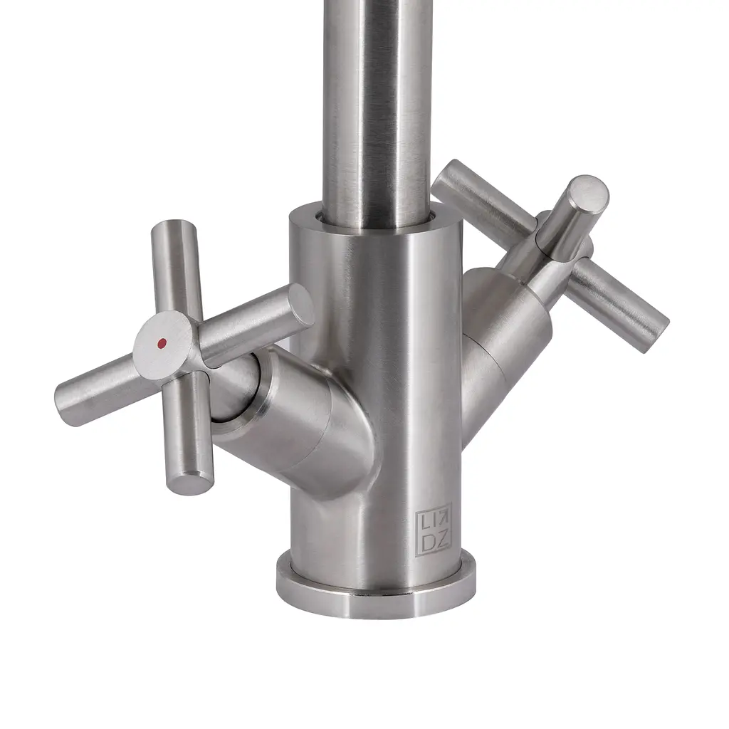 Змішувач для кухні Lidz Wind 161F двовентильний LDWIN161FNKS46098 Nickel - фото 3