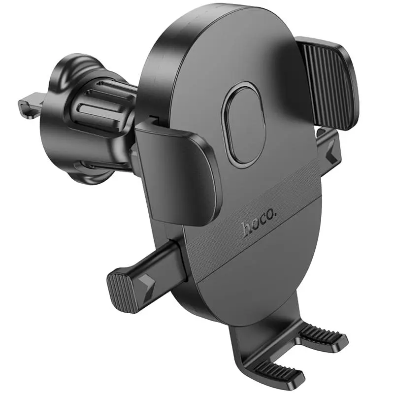Автодержатель Hoco H18 Mighty one-button (воздухозаборник) Черный - фото 5