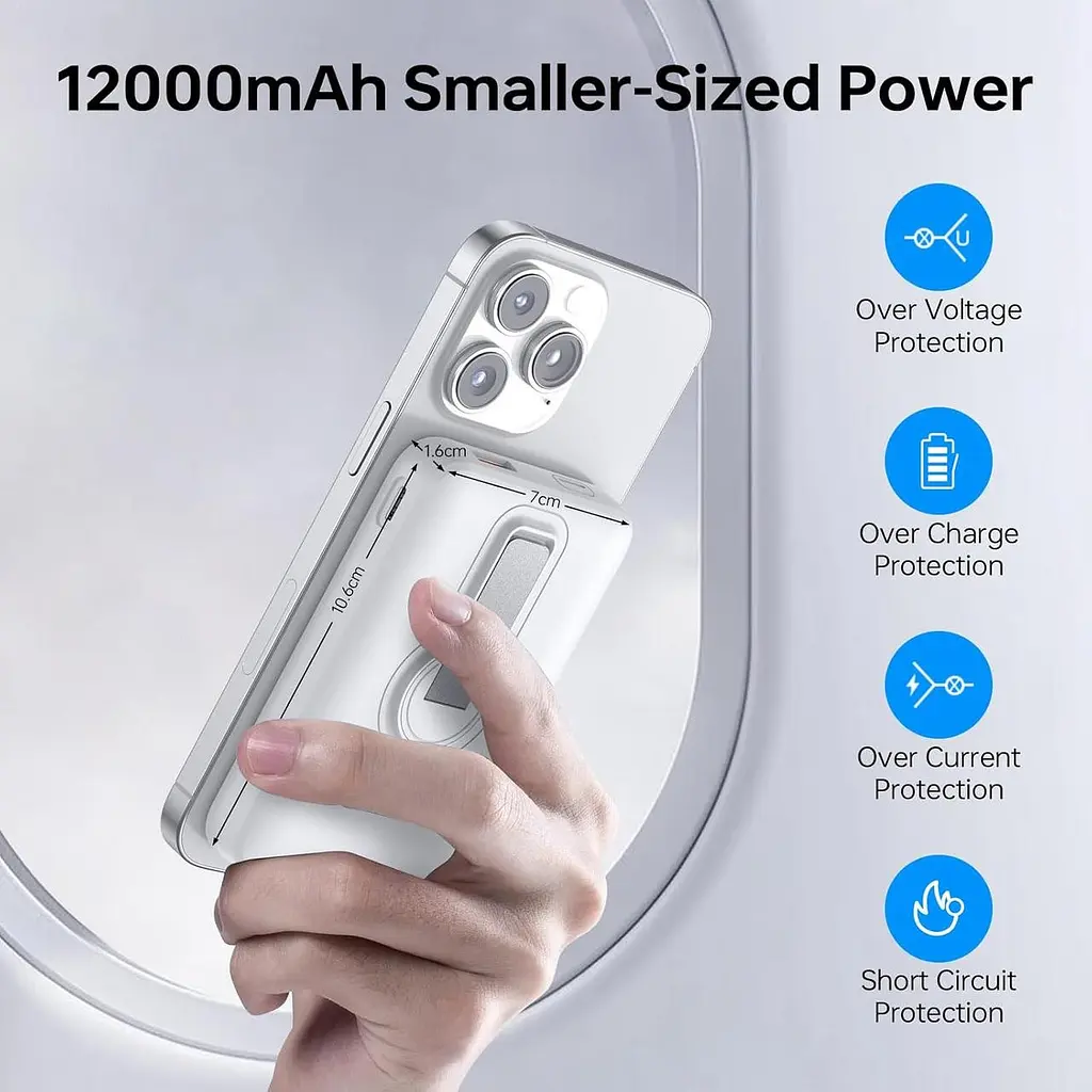 Магнитный павербанк Eissix 12000 mAh, PD 22.5W, беспроводная зарядка для iPhone 16/15/14/13/12 - фото 4