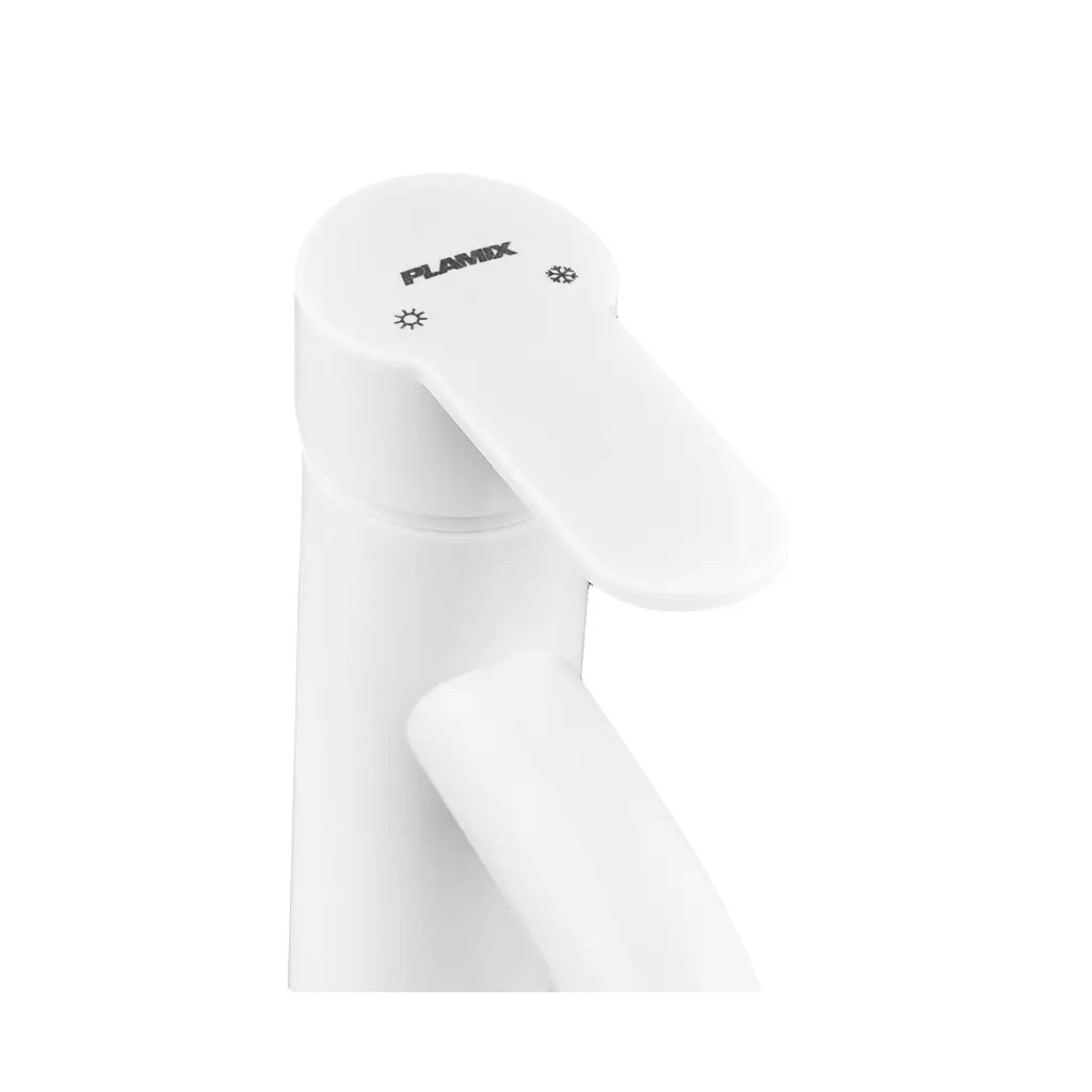 Змішувач для умивальника Plamix RAUL-001-B white PM0652, Білий - фото 3
