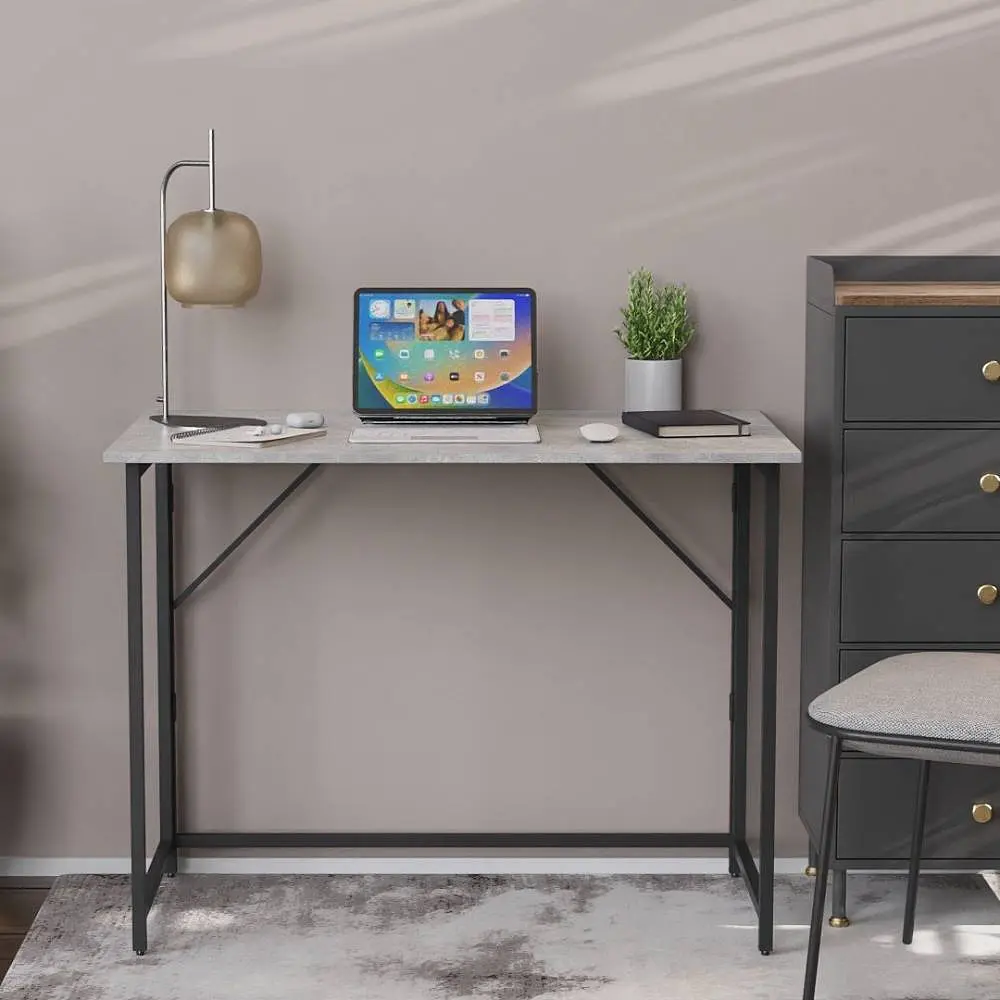Стіл розкладний Моріс Ferrum-decor 750x1000x600 Чорний метал ДСП Бетон 16 мм (FRD-104675) - фото 6