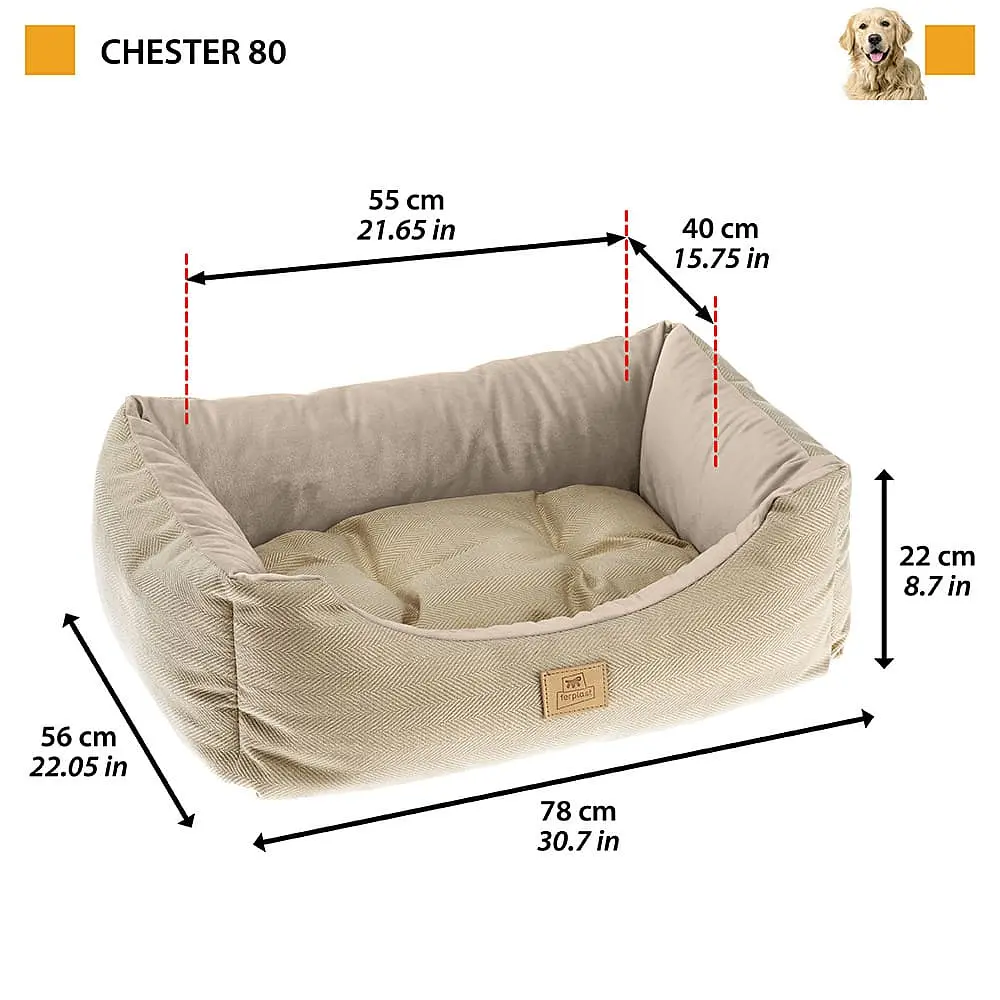 Лежак для собак і котів Ferplast Chester 80 коричневий 78x56x22 см 83770812 - фото 3