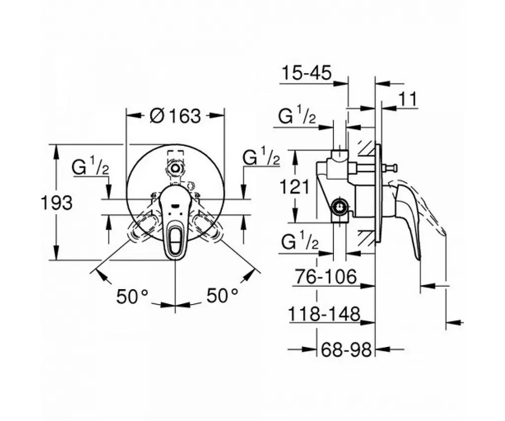Змішувач прихованого монтажу Grohe Eurostyle NEW 33637003, Хром - фото 2