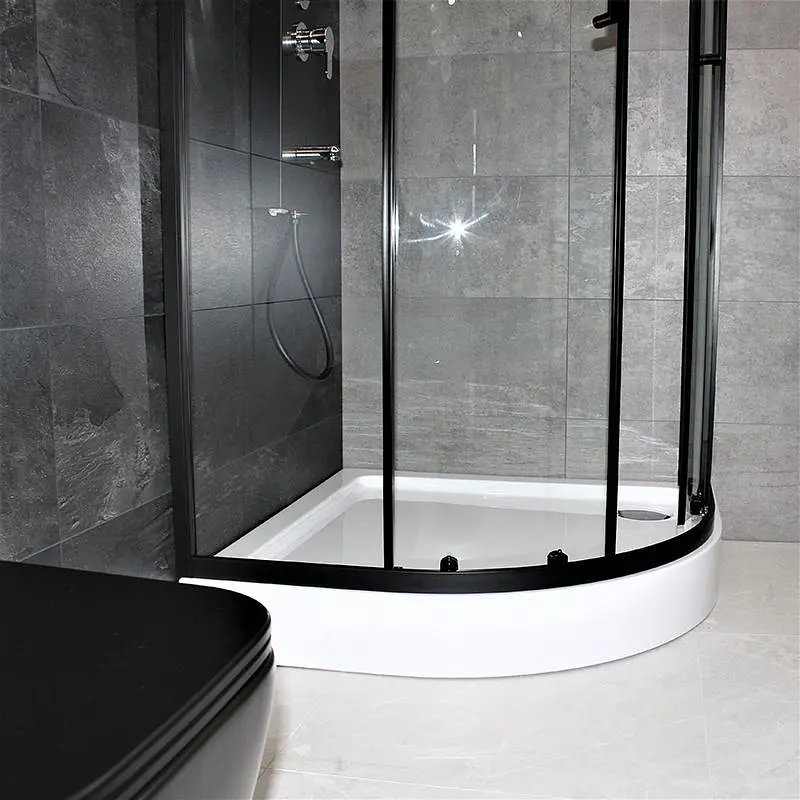 Душова кабіна Dusel EF-182B Black Matt 90x90, Чорний матовий, Універсальна, прозрачний, Чорний матовий, 90x90 - фото 9