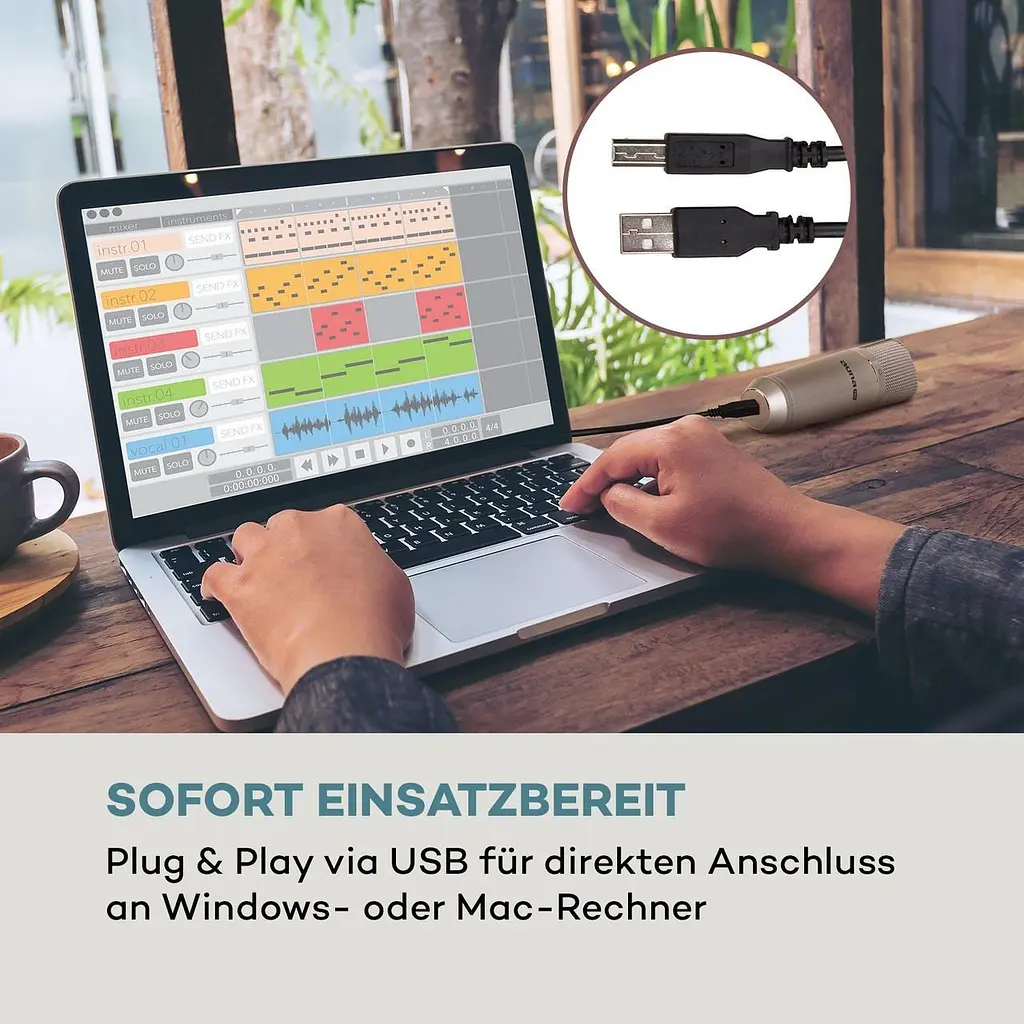 Конденсаторный микрофон Auna MIC-920 USB (10034262) - фото 9