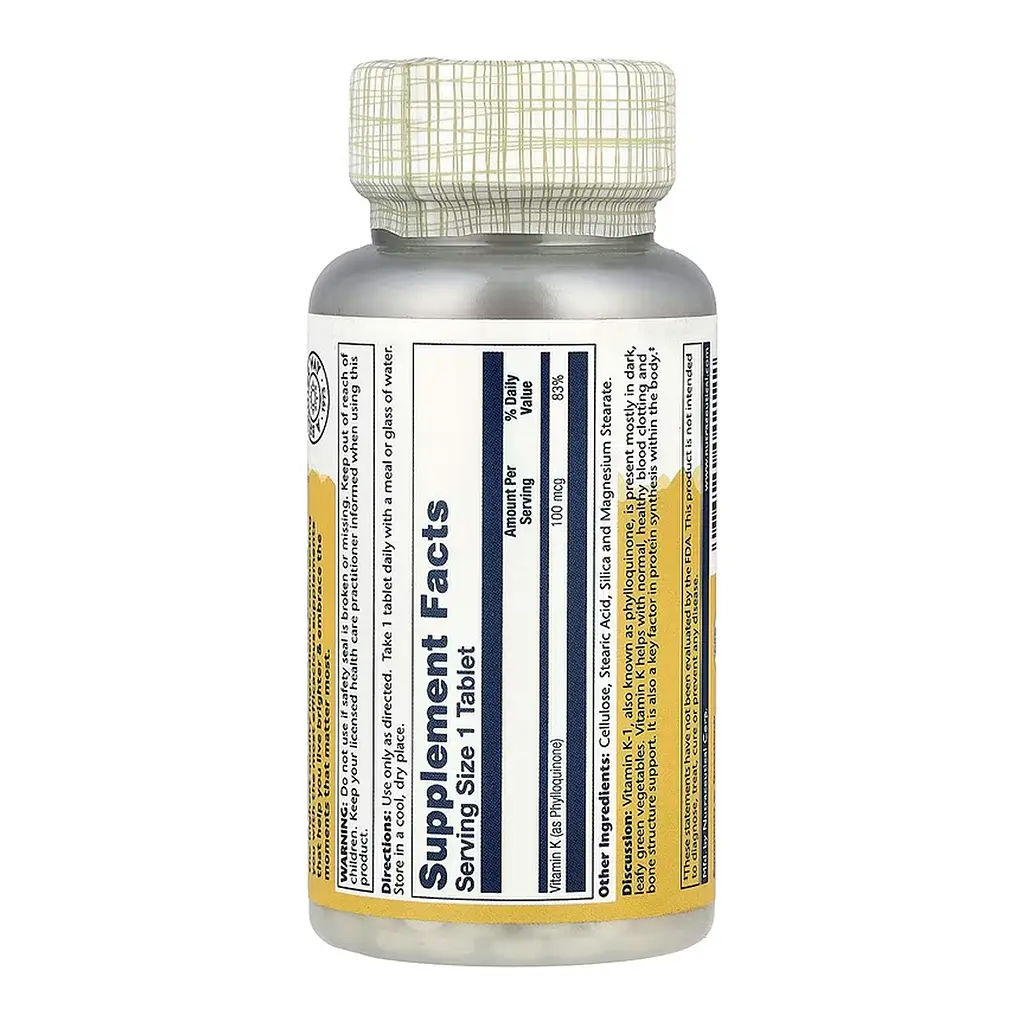 Vitamin K-1 100mcg - 100 tabs - фото 2