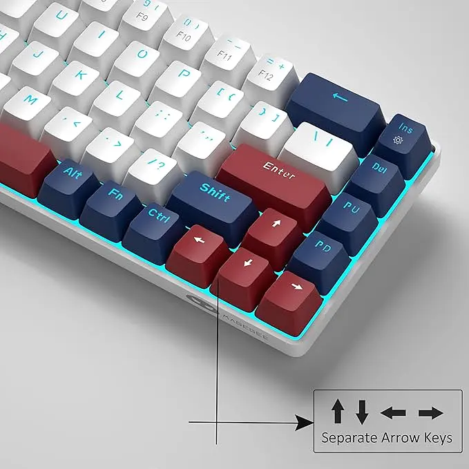 Игровая механическая проводная клавиатура MageGee MK-Box / 60% / 68 клавиш / Red Switch / Blue - фото 5
