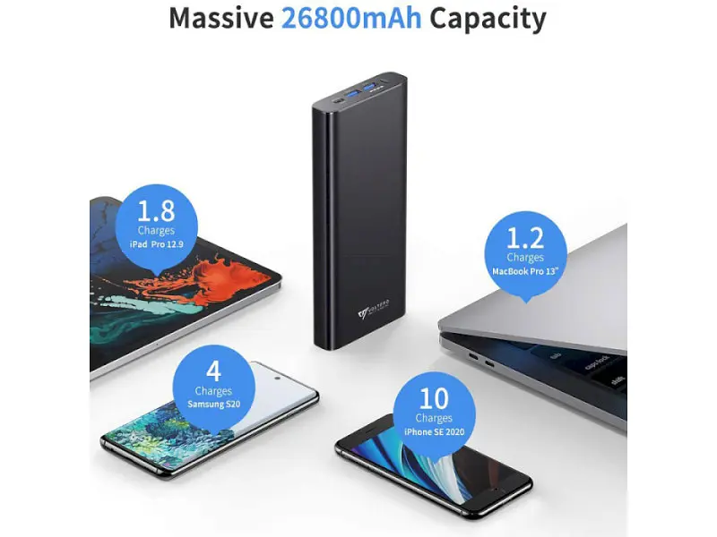 Зовнішній акумулятор (павербанк) Voltero 26800mAh S25 PD/100W QC/3.0/18W USB-C, USB-Ax2 (8720828063101, 6090525828894) - фото 7