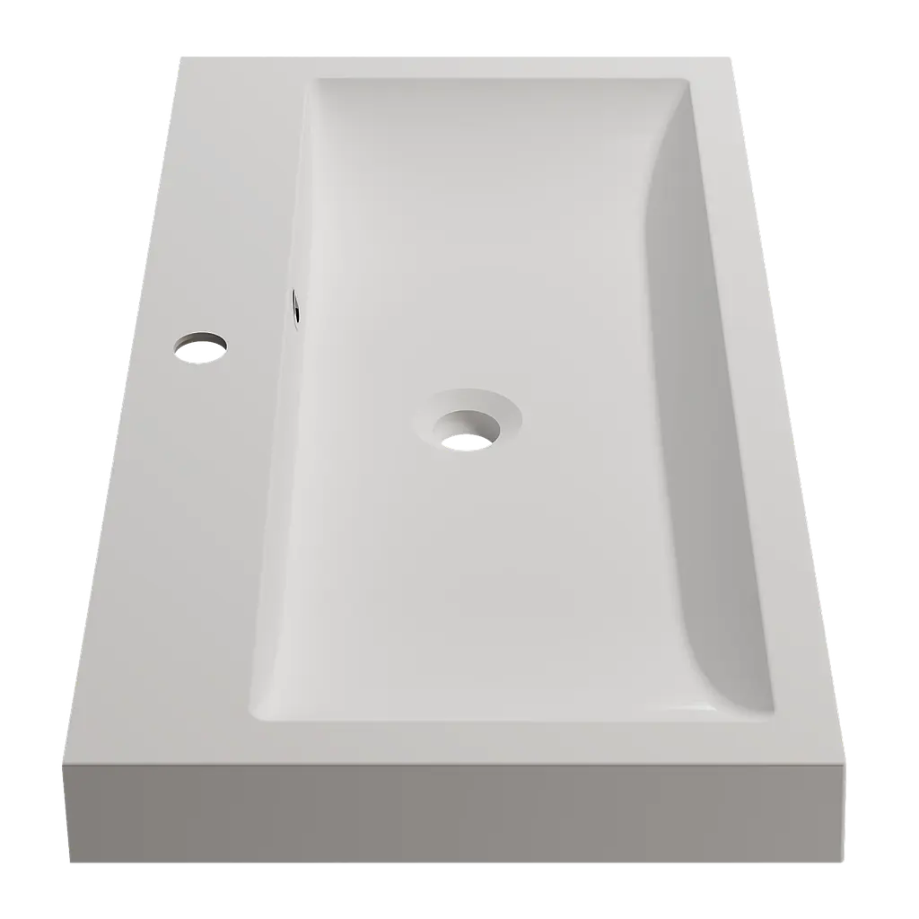 Раковина матовая врезная Amidicon Lagune Slim 80 792x425 из литого камня LAGUNE SLIM_80_MAT, Белый матовый - фото 3