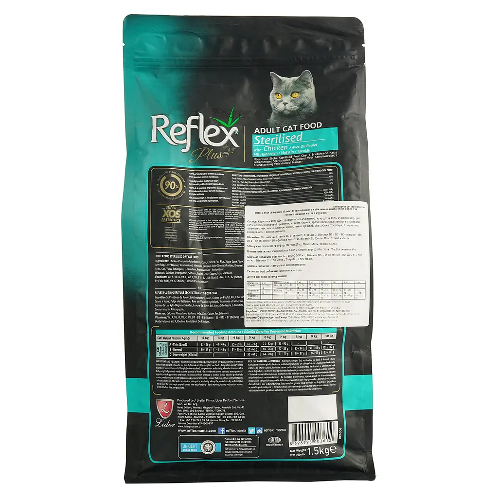 Сухой корм для стерилизованных кошек Reflex Plus с курицей 1.5 кг - фото 4